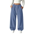 thumbnail image 2 of Miqool Girls Baggy Sweatpants Elastic Waist Drawstring Loose Fit Casual Fleece Jogger Sweat Pants with Pockets, 2 of 9