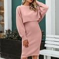 thumbnail image 5 of Babysbule Lounge Sets for Women Women's Stylish Solid Pullover Knitted Sweater Dress Suit Tracksuit Homewear, 5 of 9