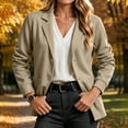 thumbnail image 6 of Chiccall Women’s Sweatshirt Blazer Jacket, Long Sleeve Lapel Shoulder Pads Lined Office Casual Sport Coat with Pockets, Loose Fit Work Outerwear for Daily Business, 6 of 9