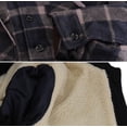 thumbnail image 2 of Men's Heavyweight Flannel Zip Up Fleece Lined Plaid Sherpa Hoodie Jacket (#902 D.Blue/D.Grey, 2XL), 2 of 5
