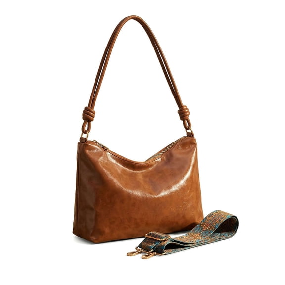 Deago Tote Bag for Women PU Leather Shoulder Crossbody Bags Satchel Purse Fashion Top Handle Hobo Bags Handbags with Adjustable Shoulder Strap (Brown)