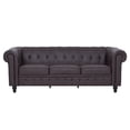 thumbnail image 5 of Emery Chesterfield Sofa, Luxurious Comfort for Cozy Living Rooms, Mid-Century Modern couch, Elegance & Serenity, 3-Seater Sofa Espresso,Air Leather, 5 of 8