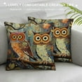 thumbnail image 3 of ARISTURING  Ink Painting Watercolor Brown Owl Birds Summer Fall Home Sofa Chair Bed Decoration Lumbar Pillowcase Decorative Throw Pillow Cover Case, 3 of 5