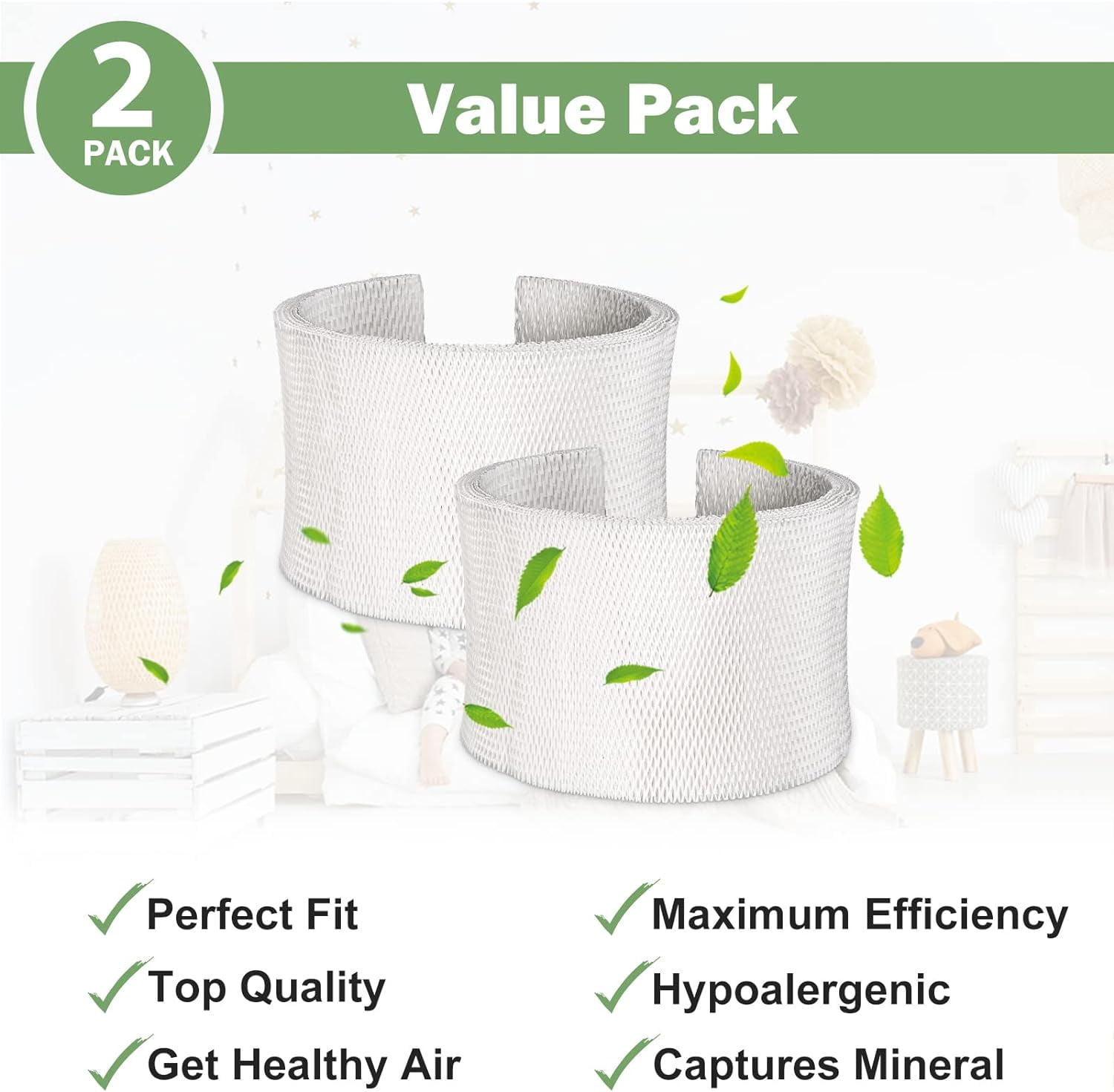 2-Pack MAF1 Humidifier Filter Replacement for AIRCARE MA1201, MA0950, Kenmore 14906 Humidifiers