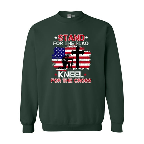Stand For The Flag Kneel For The Cross Soldier Flag DT Crewneck Sweatshirt