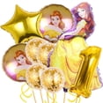 thumbnail image 2 of Juego de globos de aluminio para decoración de fiesta de cumpleaños con temática de La Bella y la Bestia, suministros para baby shower de princesas Disney Bella, 2 of 5