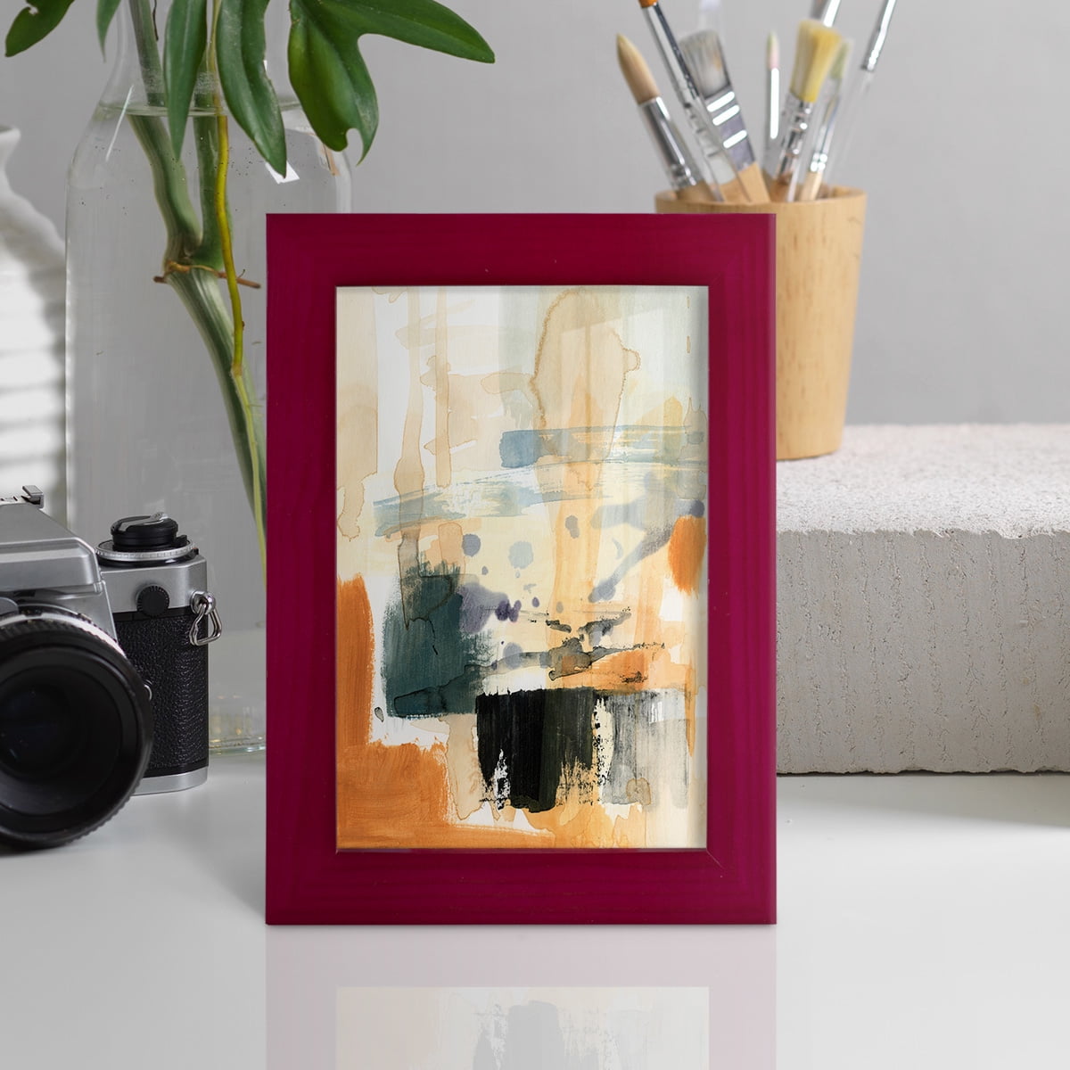 Seria III - Framed Print w/glass - Cherry Red