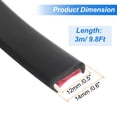 thumbnail image 2 of Borde de forma U Uxcell 9.8Ft x 0.47 pulgadas TPE autoadhesivo recubrimiento de chapa flexible borde de muebles negro, 2 of 5