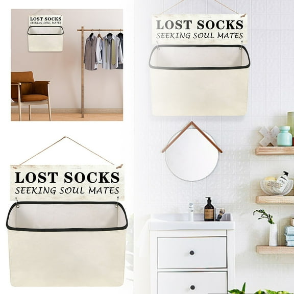 Farmhouse Lost Socks Storage Funny Laundry Sign Storage Basket Laundry Room Decor