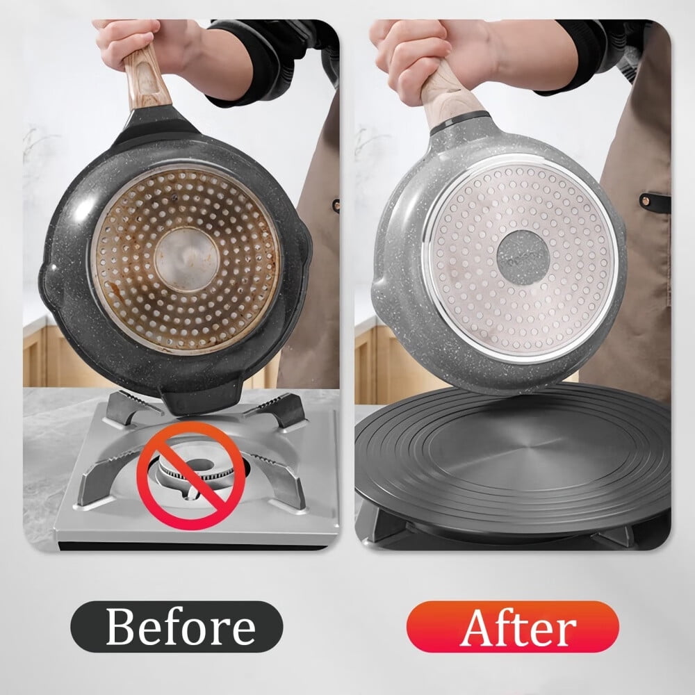 Gas Stove Diffuser Set of 2,9.3'' & 11'' Range Heat Diffuser Plate,Aluminum Gas Reducer Flame Guard Simmer Ring Plate,Round Fast Defrosting Tray,Protects Pot Cookware Accessories
