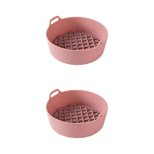 Yuarrent AirFryer Silicone Pot Multifunctional Air Fryers Oven Accessories Ronda rosa 2Conjunto