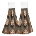thumbnail image 2 of Gingerbread Men and Candy 2 Pack 14''x18'' Hand Towels Soft Coral Fleece Quick Dry Hook and Loop for Kitchen Bathroom, 2 of 7