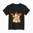 thumbnail image 7 of NOLDARES Children Girls Boys Tops Halloween Themed Cartoon Printed Short Sleeved Crew Neck T Shirt(Black,5-6 Years), 7 of 7