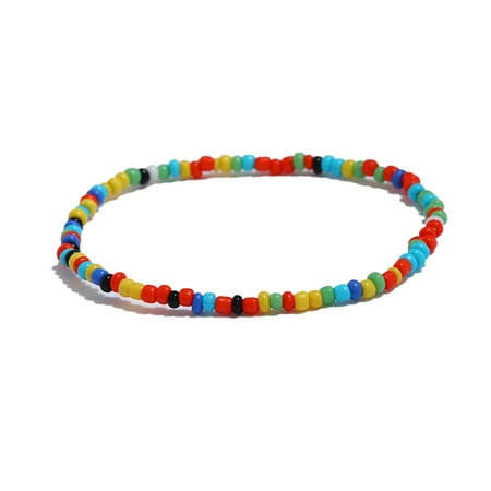 

2pcs Colorful Rice Bead Bracelets Unique Simple Colour-fast Ankles Chains Multi-purpose Chic Girls Anklets Feet Decor 23