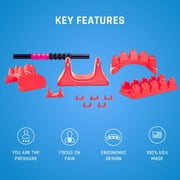 PSO-Everything Manual Psoas Release Tool and Back Massager Bundle, Neck, Mini Personal Massager and More, Sunset Red
