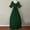 Green, variant on Women Halloween Vintage Goth Grunge Goddess Square Short Bell Sleeve Peplum Lolita Costumes Cosplay Long Dresses