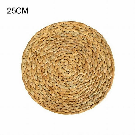 

JINGT Cup Mat Coasters Cups Mat For Dining Table Mat Natual Straw Round Placemats
