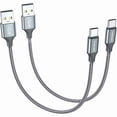 thumbnail image 1 of Chenchen [2-Pack, 1ft] Short USB Type C Cable,Portable USB-C Charger Nylon Braided Fast Charging Cord Compatible iPhone 17/16 Pro Max Android Samsung Galaxy S20 S10 S9 S8 Plus S10E Note 20 10 9 8, 1 of 1