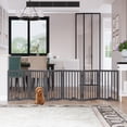 thumbnail image 4 of Semiocthome Ultra Wide Foldable Pet Gate for Doorway,Freestanding Dog Gates for Stairs,112.9" W Gray, 4 of 9