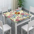 thumbnail image 3 of Square Tablecloth with Elastic Edges 36 * 36 Inch Pioneer Waterproof Rose Floral Print Table Cover Washable Indoor and Outdoor for Party Kitchen Dinner Banquet Patio Picnic, 3 of 6