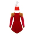 thumbnail image 2 of TiaoBug Kids Girls Marching Band Uniform Carnival Cosplay Long Sleeve Tassel Leotard Dress with Feather Hat Halloween Fancy Dress Red 6, 2 of 7
