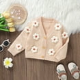 thumbnail image 2 of Bagilaanoe Toddler Baby Girl Knit Cardigan Long Sleeve Sweater V Neck Flower Knitwear Coat 6M 9M 12M 18M 24M 3T Kids Fall Casual Tops Outwear, 2 of 8