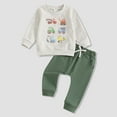 thumbnail image 2 of newwalpole Baby Toddler Boy Spring Outfit 3 6 12 18 24 Months 2T 3T Tractor Long Sleeve Sweatshirt Long Pants 2 Pcs Set Farm Clothes Gray for Size 3-4 Years, 2 of 7