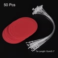 thumbnail image 3 of Unique Bargains Étiquettes Rondes en Plastique de 1,95 Po, Résistantes aux Déchirures, Imperméables, Étiquettes de Prix avec Cravate, Rouge, 50 Pcs, 3 of 5