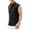 Black, variant on Fengqque Men's Short Sleeve Shirts Summer Cotton Linen Solid Color Sleeveless Shirt