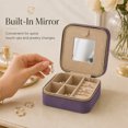 thumbnail image 6 of Unique Bargains 1 Pc Portable Zipper Design Jewelry Case Organizer with Mirror Purple, 6 of 7