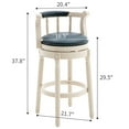thumbnail image 3 of Cow top Leather Upholstered and Wooden Legs Bar Stools, 360 Degree Swivel Bar Height Contemporary Leisure Style Bar Stool Chair for Home Kitchen Counter, Dining Room, Restaurant, 1pc, 3 of 8
