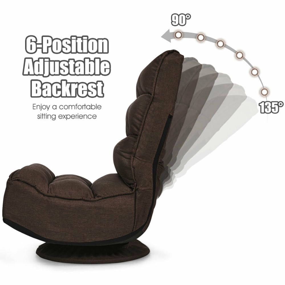 Finihen Folding Lazy Sofa Chair, Floor Chair, 5-Position Folding Floor Gaming Chair, for Living Room, Bedroom, for Gaming, Reading, Brown Finihen Folding Lazy Sofa Chair, Floor Chair, 5-Position Folding Floor Gaming Chair, for Living Room, Bedroom, for Gaming, Reading, Brown