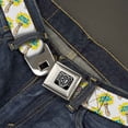 thumbnail image 2 of Buckle-Down Belt, Seatbelt Buckle Belt, Fist Pump White Yellow, 34 to 52 Inches, 2 of 9