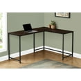 thumbnail image 4 of Computer Desk, Home Office, Corner, 58"l, L Shape, Work, Laptop, Brown Laminate, Black Metal, Contemporary, Modern, 4 of 4