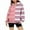 #0221-Pink, variant on Uootdi Long Sleeve Sweatshirts for Women Oversized Color Block Striped Pullover Hoodie Casual Soft Fashion Tops Gift Fall Trend y Y2K
