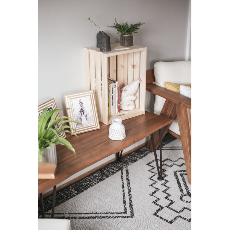 Hello Hobby Unfinished Wood Storage Crate, Large photo 8