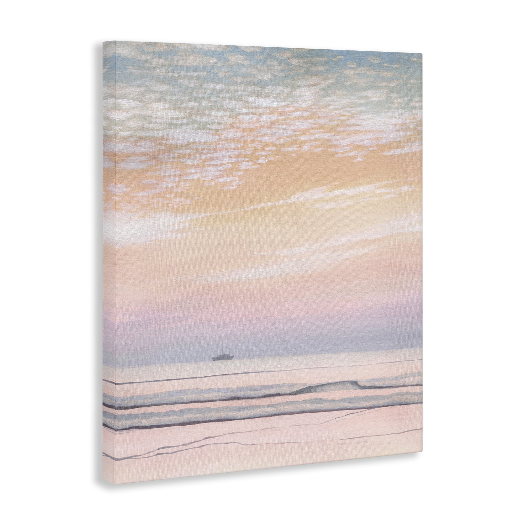 Stupell Industries Orange Sunrise & Boat Nautical & Beach Painting Wrapped Canvas Art Print Wall Art, 24 x 30