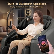 Real Relax Electric Massage Chair, Zero Gravity Full Body Massage Recliner Chair with 10 Fixed Rollers, Touch Screen Controller, Black