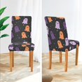 thumbnail image 3 of Yayeee 4 Pack Dining Chair Covers Stretch Parson Chairs Slipcovers Seat Protector, Halloween Orange Ghosts, 3 of 6