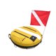 thumbnail image 1 of Eigraketly Marcadores de superficie resistentes con bandera de buceo, boya, buceo, pesca submarina, esnórquel, equipo de señal de seguridad en el mar, Deportes acuáticos Amarillo Eigraketly OD024449-01, 1 of 6