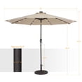 thumbnail image 2 of ACEGOSES LED 9ft Aluminum Patio Market Circle Outdoor Umbrellas with Solar Lights and Sturdy Ribs,Sand, 2 of 7
