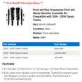 thumbnail image 2 of Front and Rear Strut Coil Spring and Shock Absorber Assembly Kit - 4 Piece - Compatible with 2000 - 2006 Toyota Tundra 4WD 2001 2002 2003 2004 2005, 2 of 2