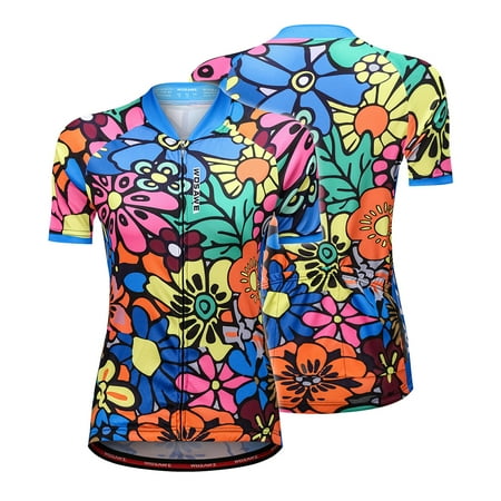 Nalini Cycling Clothing - Short Sleeve Cycling Jersey for Women Flower-printed Quick Dry Summer MTB Bike Shirt Riding Clothing