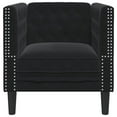 thumbnail image 2 of vidaXL Fauteuil de Style Chesterfield en Velours Noir, 2 of 5