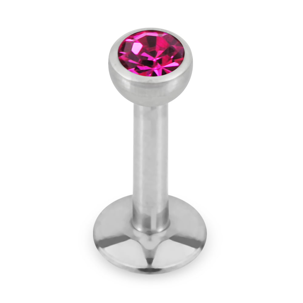 Set of 4 Synthetic Opal Ball Top Internally Threaded Cartilage/Labret/Monroe Piercing Studs in 316L Stainless Steel