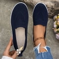 thumbnail image 4 of Loafers for Women Slip on Solid Mesh Walking Shoes Comfy Soft Sole Lightweight Driving Nursing Shoes Casual Breathable Flat Shoes Blue Size 7.5, 4 of 7