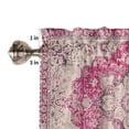 thumbnail image 5 of Half Window Curtains 24 Inches Long, Boho Pink Window Treatment Curtain Drapes, Middle Century Boho Geometric Abstract Southwestern Short Curtains Tiers for Kitchen Over Sink, 27.5"x24", 2 Panels, 5 of 7