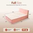 thumbnail image 5 of Ovios Full Size All-in-One Floor Bed in a Box, 16.7" Upholstered Compressed Foam Mattress with Headboard, No Assembly Required, Pink, 5 of 8