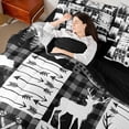 thumbnail image 4 of Feelyou Wildlife Elk Deer Bedding Comforter Set 7pcs, Grey Buffalo Plaid King Bedding Sets, 4 of 8