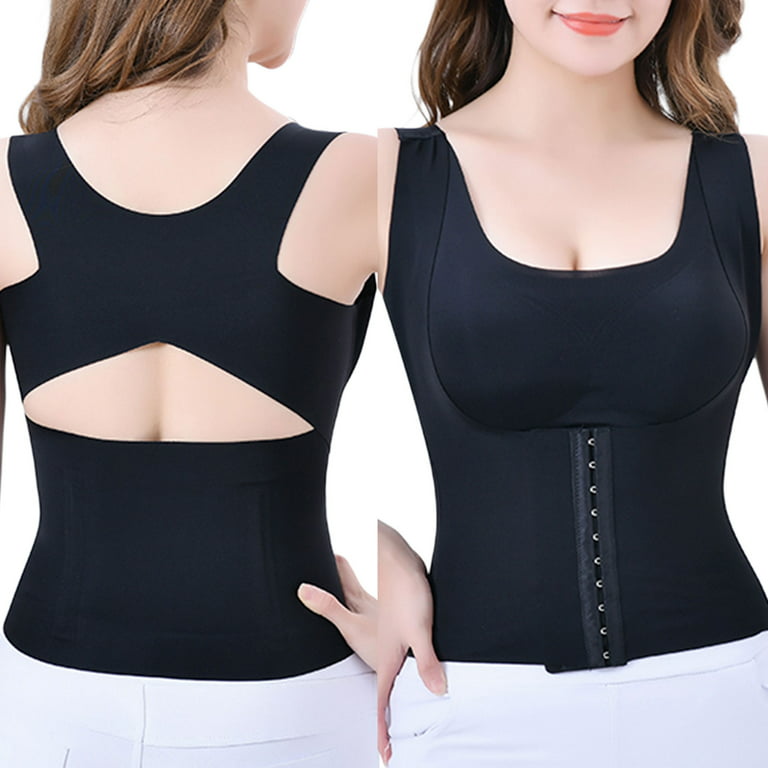 4-in-1 Waist Buttoned Bra Shapewear Plus Size Women's Chest Support Body  Slimming Waist Trainer Breathable Shapewear